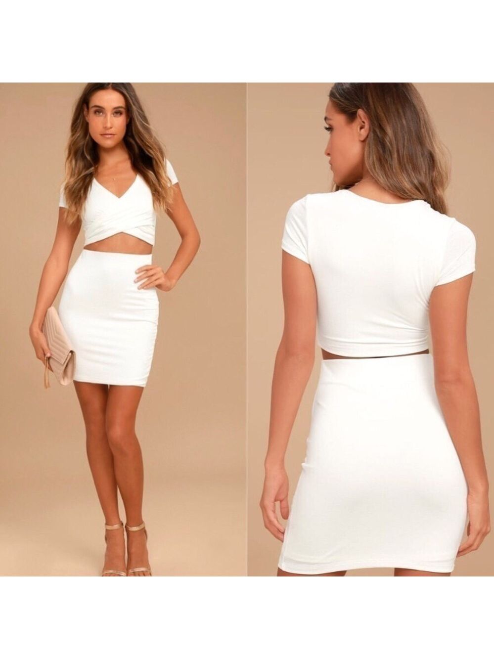 LULU’S By Your Side Ivory High Waisted Skirt
